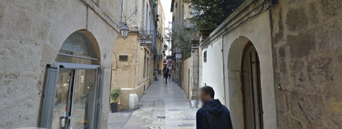 Rue de l'Ancien-Courrier, dans le centre-ville de Montpellier où Alain Françon a été pris en charge par les pompiers - capture d'écran Google Street View