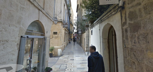 Rue de l'Ancien-Courrier, dans le centre-ville de Montpellier où Alain Françon a été pris en charge par les pompiers - capture d'écran Google Street View